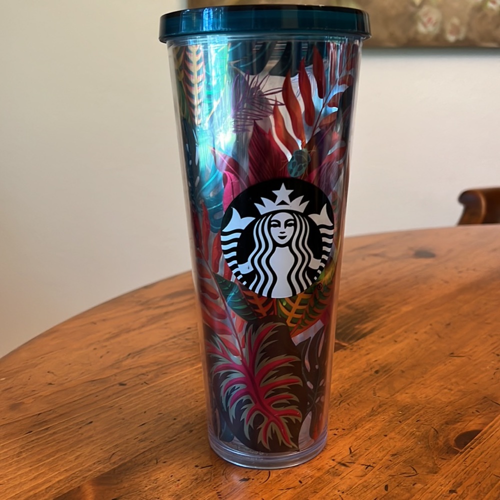 Starbucks Aloha Beetle Tropical Island Jungle Metallic Travel Tumbler Cup Venti